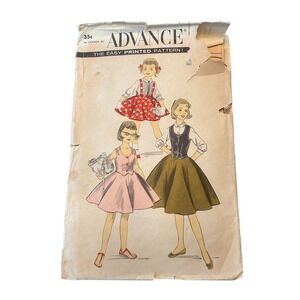 Vintage 1950s Advance Girls' Petite Sewing Pattern Cut